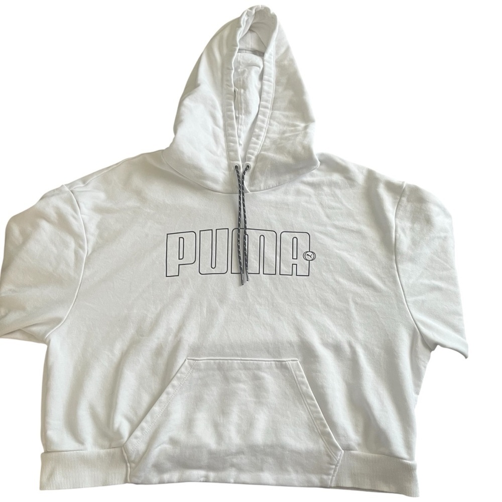 Puma White Hoodie with Purple Logo - Picture 3 of 5